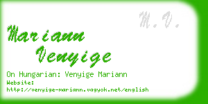 mariann venyige business card